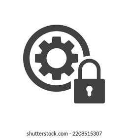 Bloquear símbolo de signo de icono de configuración