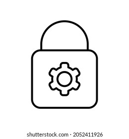 configuración de bloqueo diseño de icono de línea vector, icono de línea de trazo editable