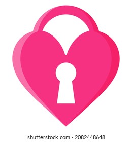 Bloquear con la forma de un corazón. Concepto de bodas y día de San Valentín. Dibujo vectorial aislado.