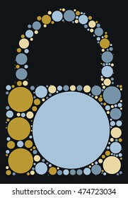 lock shape vector design by color point