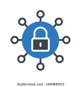lock sharing vector glyph color icon 