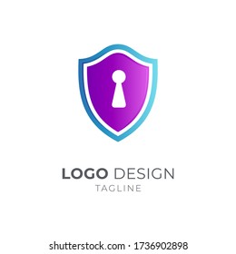 Lock Shield Logo, Guard Icon, Protector Logo with Keyhole