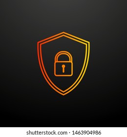 Lock in the shield nolan icon. Elements of virus antivirus set. Simple icon for websites, web design, mobile app, info graphics