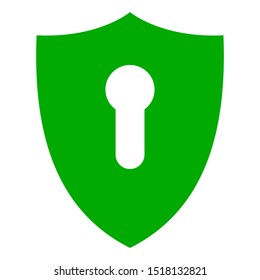 Lock and shield on white