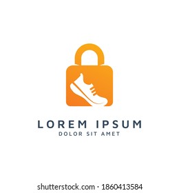 lock and shoes negative space logo design
