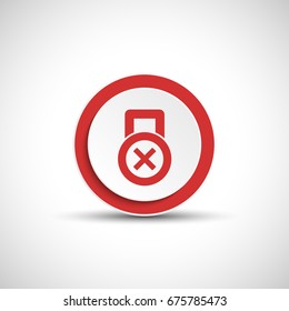 Lock sign button with shadow.Padlock icon.