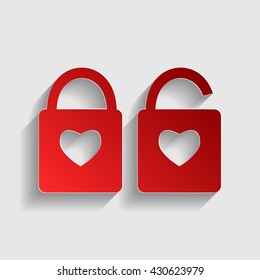 lock sign with heart shape