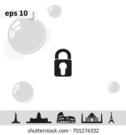 Lock sign icon.