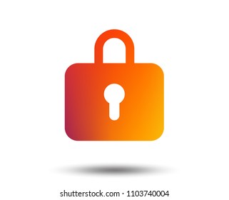 Lock sign icon. Locker symbol. Blurred gradient design element. Vivid graphic flat icon. Vector