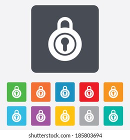 Lock sign icon. Locker symbol. Rounded squares 11 buttons. Vector