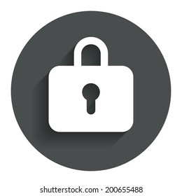 Lock sign icon. Locker symbol. Circle flat button with shadow. Modern UI website navigation. Vector