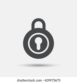 Lock sign icon. Locker symbol. Flat locker web icon on white background. Vector