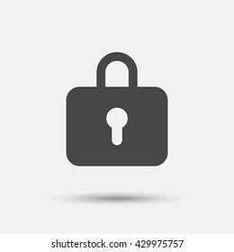 Lock sign icon. Locker symbol. Flat locker web icon on white background. Vector