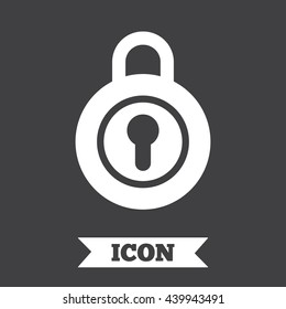 Lock sign icon. Locker symbol. Graphic design element. Flat locker symbol on dark background. Vector