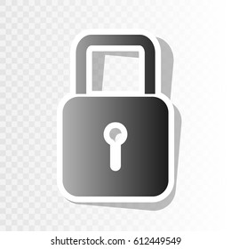 Lock sign illustration. Vector. Blackish icon on transparent background with transition.