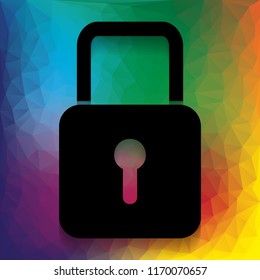 Lock sign illustration. Vector. Flat style black icon on white.