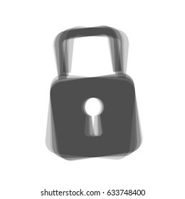 Lock sign illustration. Vector. Gray icon shaked at white background.
