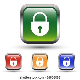 Lock Sign Square Icons