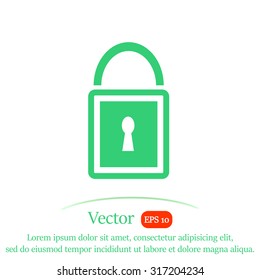 Lock sign vector icon.
