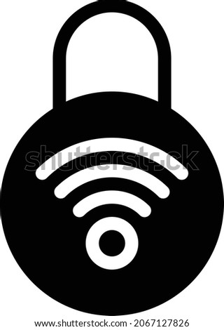 lock signal vector glyph icon