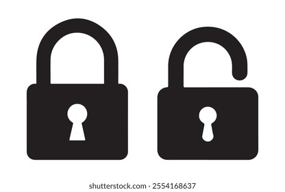 lock silhouette icon set vector illustration on white background	