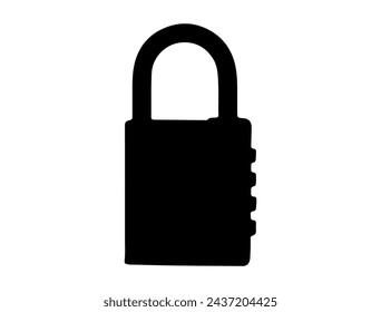 Lock silhouette vector art, Safety lock