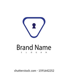 Lock silhouette vector icon on white background