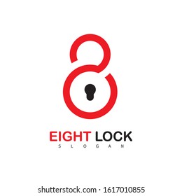 Lock silhouette vector icon on white background eight