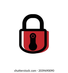 Bloquear icono del vector de silueta en fondo blanco