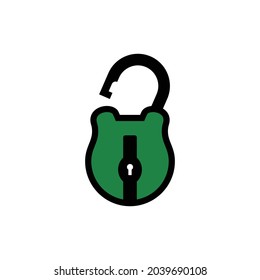 Lock silhouette vector icon on white background