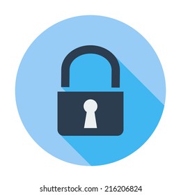 Lock. Single flat color icon. Vector illustration.