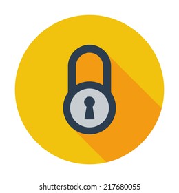 Lock. Single flat color icon. Vector illustration.
