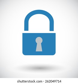Lock. Single flat icon on white background. Vector illustration.