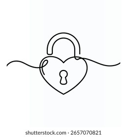 lock single line art design