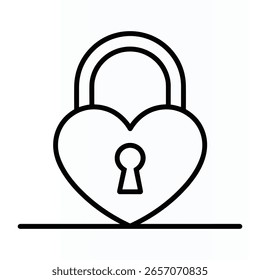lock single line art design