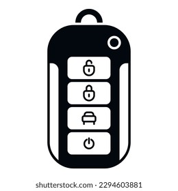 Lock smart key icon simple vector. Car remote. Unlock mobile