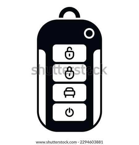 Lock smart key icon simple vector. Car remote. Unlock mobile