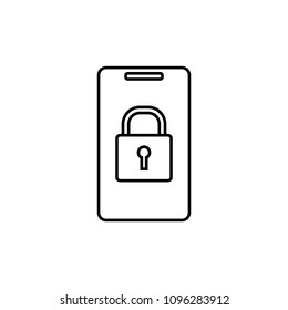 lock in a smart phone icon. Element of mobile banking for smart concept and web apps. Thin line lock in a smart phone icon can be used for web and mobile on white background