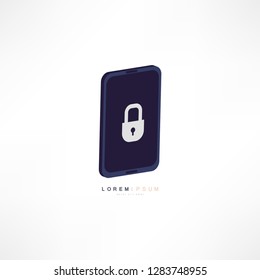 lock in a smart phone icon. Element of cyber security icon for mobile concept and web apps.