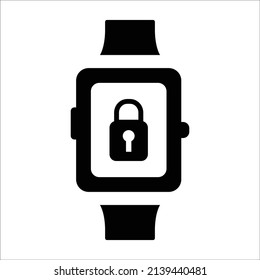 Bloquear icono de reloj inteligente. Cuerpo portátil. Dispositivo portátil digital, vector de reloj inteligente Icono