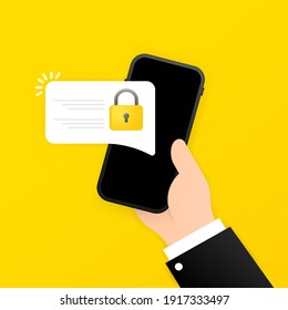 Lock smartphone icon. Secure code. Element of cyber security icon for mobile concept and web apps. Lock in a smart phone can be used for web and mobile. Vector on isolated white background. EPS 10