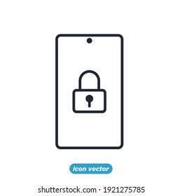 bloquear el icono del smartphone. Plantilla de símbolo de seguridad para ilustración vectorial de colección de diseño gráfico y web