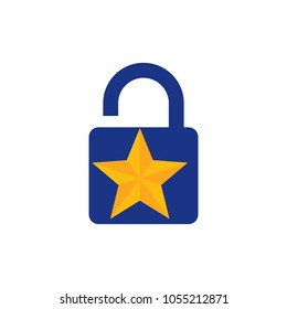 Lock Star Logo Icon Design