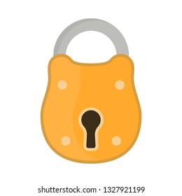 Lock steel protect icon vector. House vintage private padlock element entrance
