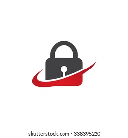 Lock Swoosh Icon Logo