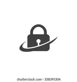 lock swoosh icon logo