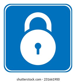 Lock symbol button on white background. Vector illustration.