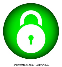 Lock symbol button on white background. Vector illustration.
