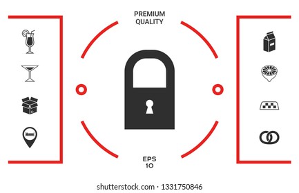 Lock symbol icon. Graphic elements for your design