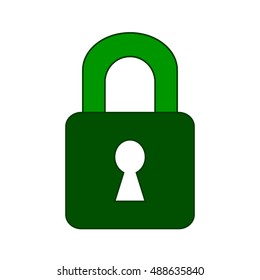 Lock symbol icon on white background. Vector illustration.